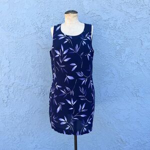 90s Floral Purple Dress Size Medium Shift Festival Grunge